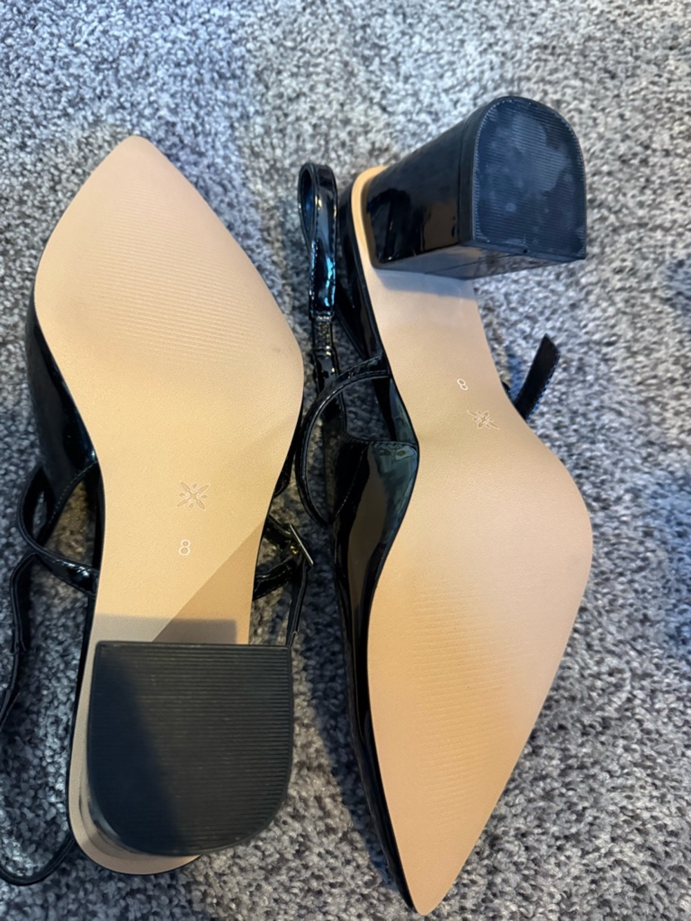BCBG Black Patent Leather Pointed Slingback Pump - Picture 3 of 6